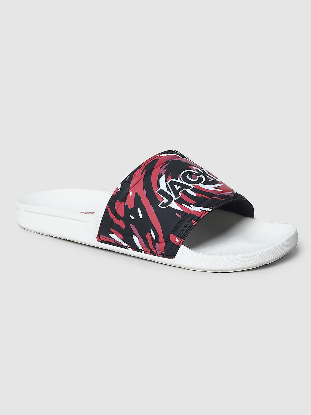 White Abstract Print Sliders