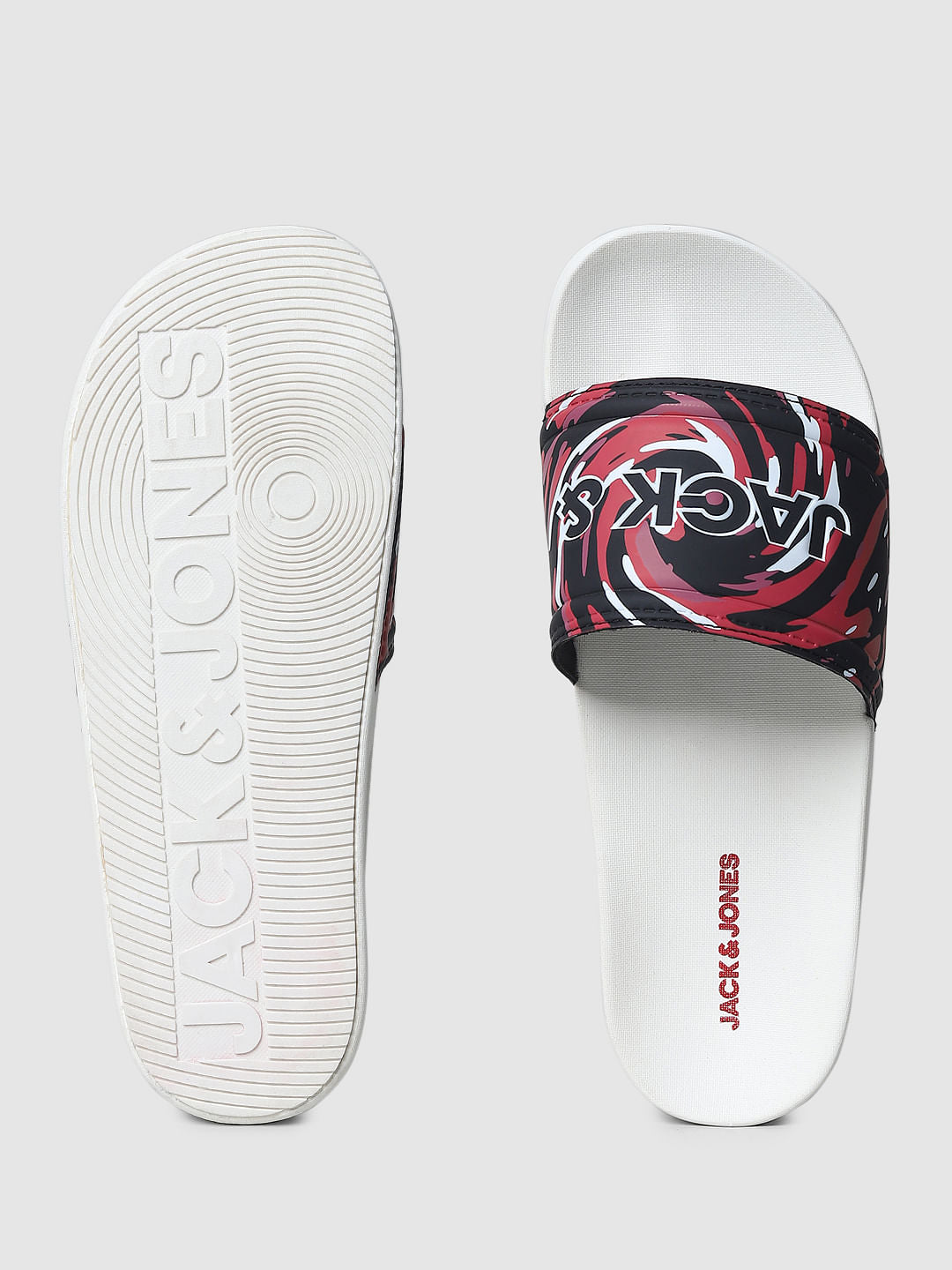 White Abstract Print Sliders