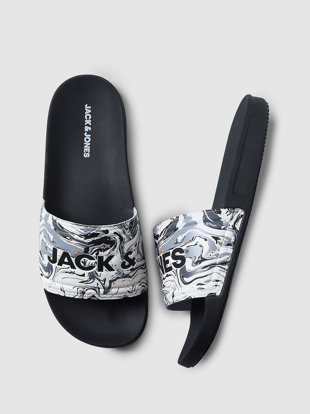 Black Abstract Print Sliders