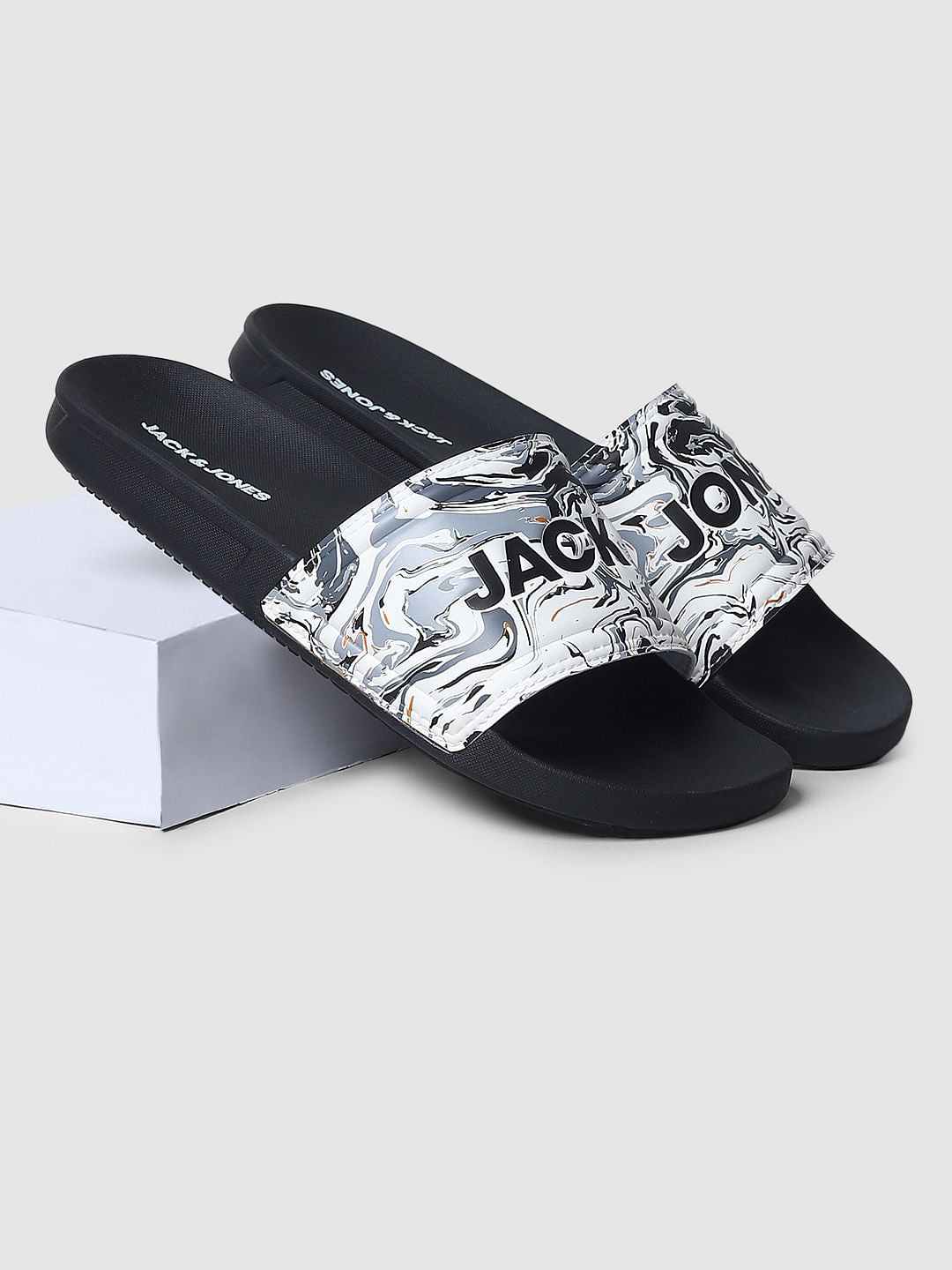 Black Abstract Print Sliders