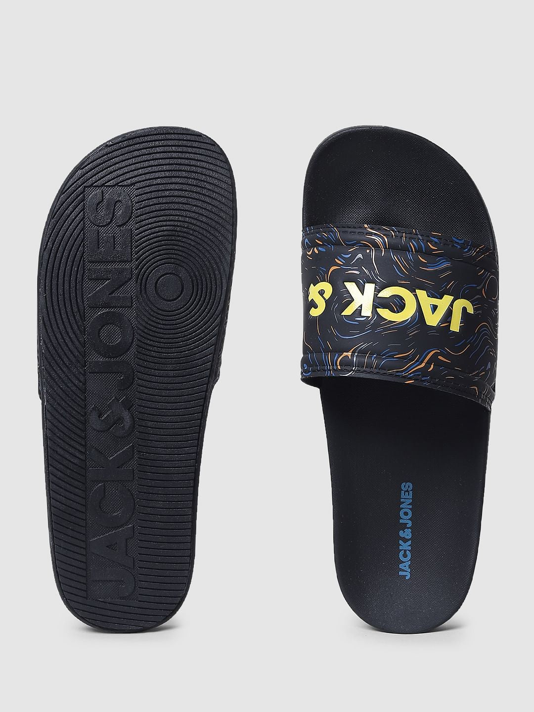 Black Abstract Print Sliders