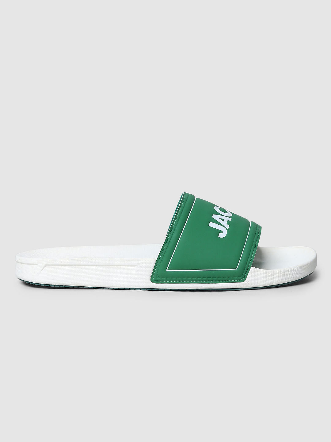 White Logo Print Sliders