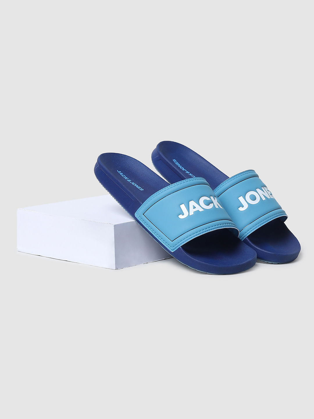 Blue Logo Print Sliders