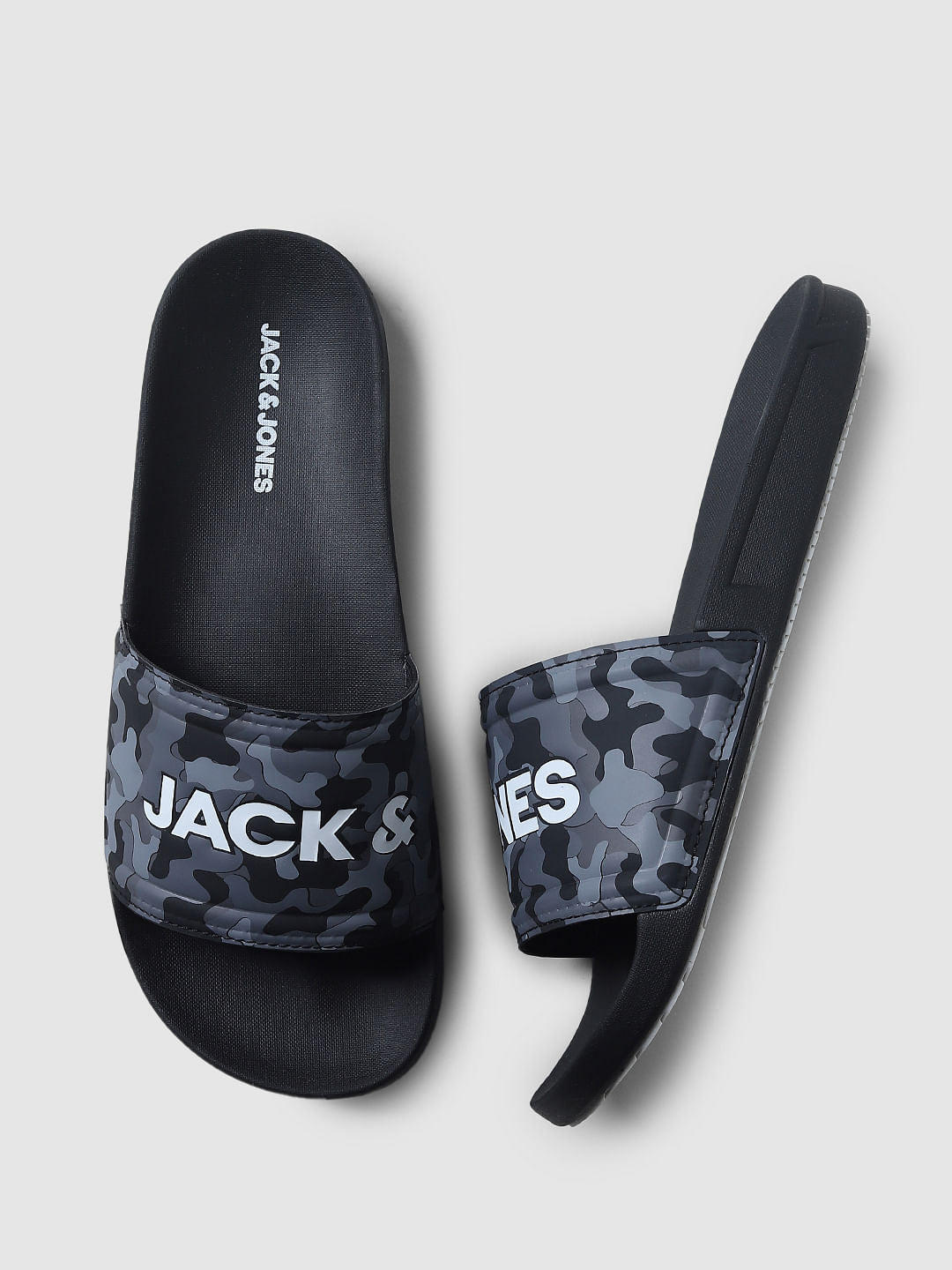 Black Camo Print Sliders