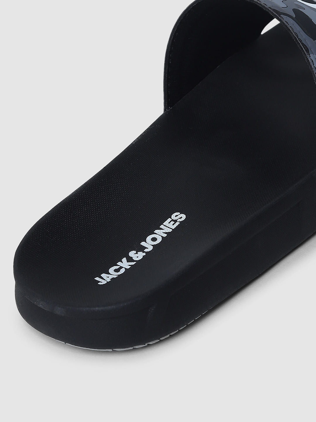 Black Camo Print Sliders