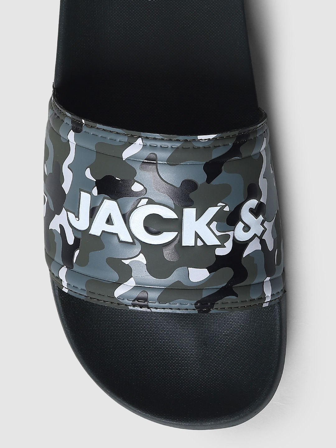 Green Camo Print Sliders