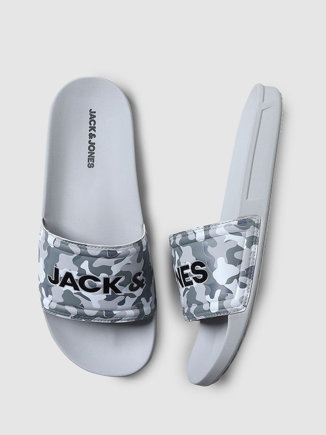 Grey Camo Print Sliders