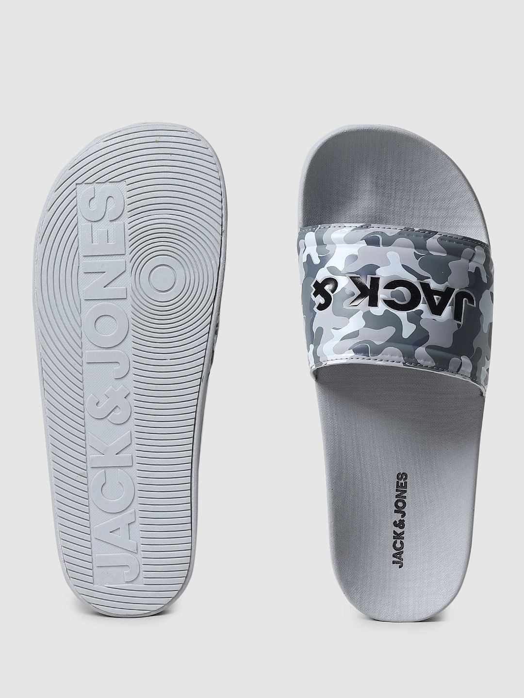 Grey Camo Print Sliders