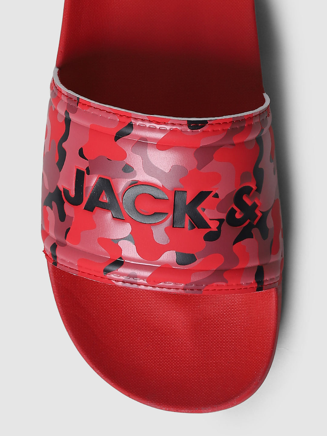 Red Camo Print Sliders