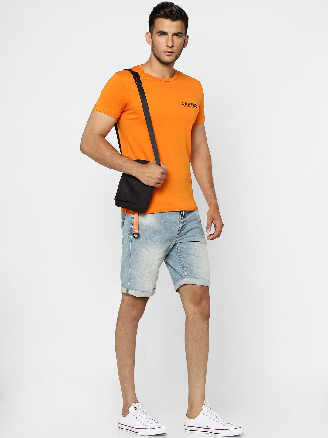 Orange Crew Neck T-shirt - S