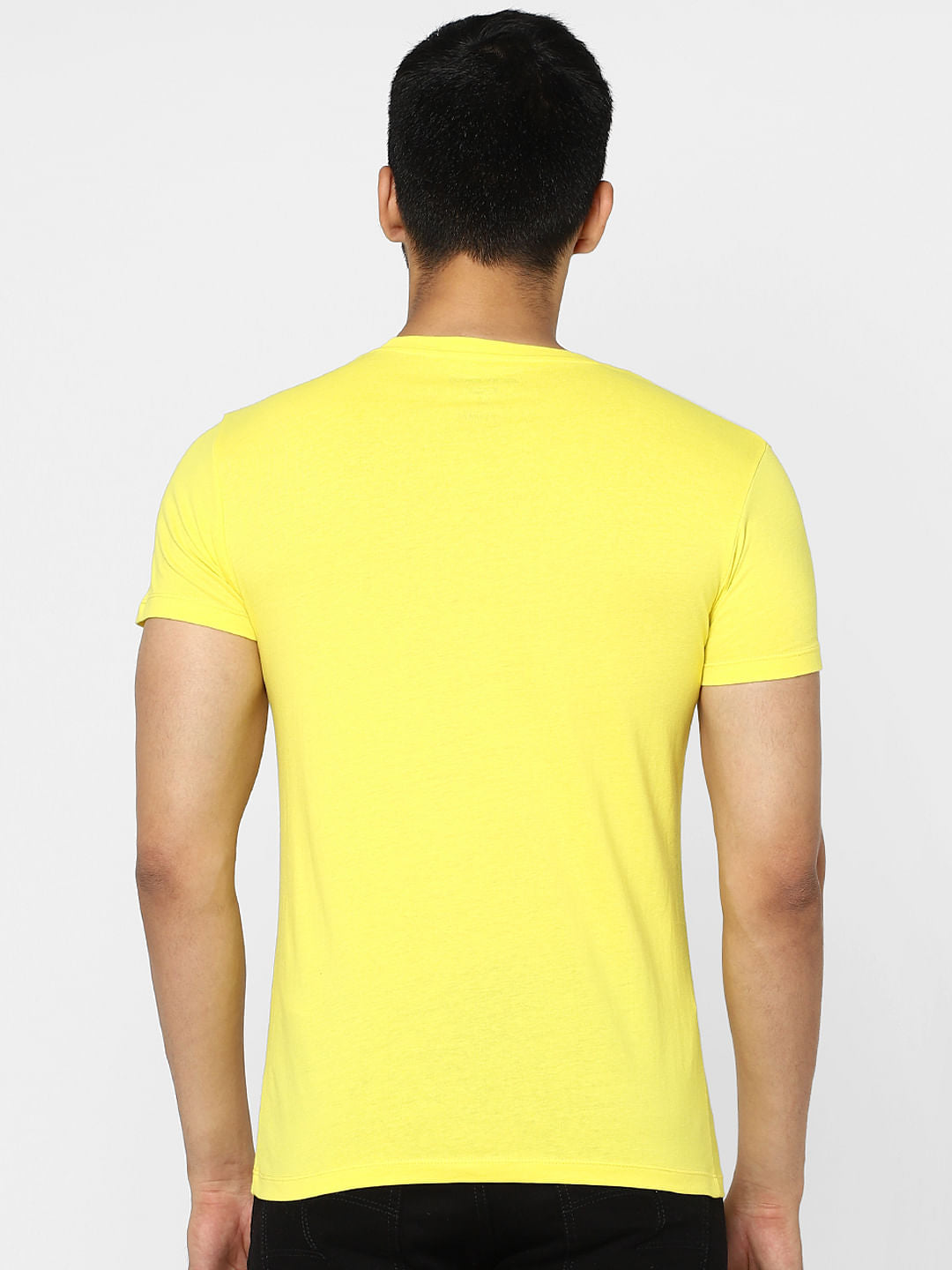 Yellow Graphic Print Crew Neck T-shirt