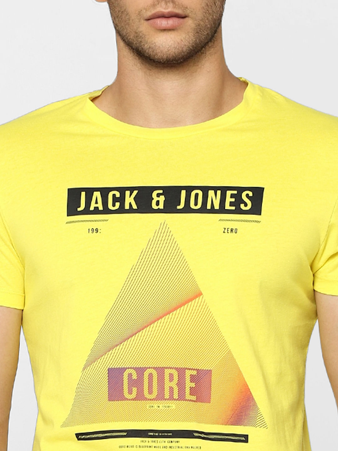 Yellow Graphic Print Crew Neck T-shirt