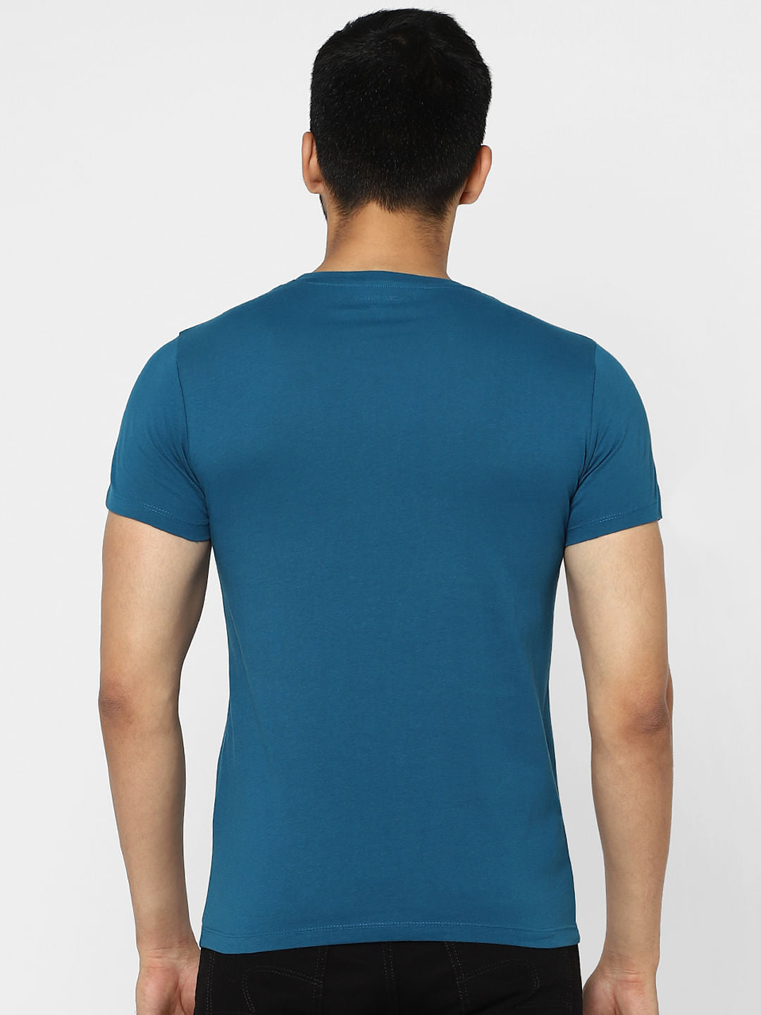 Blue Graphic Print Crew Neck T-shirt