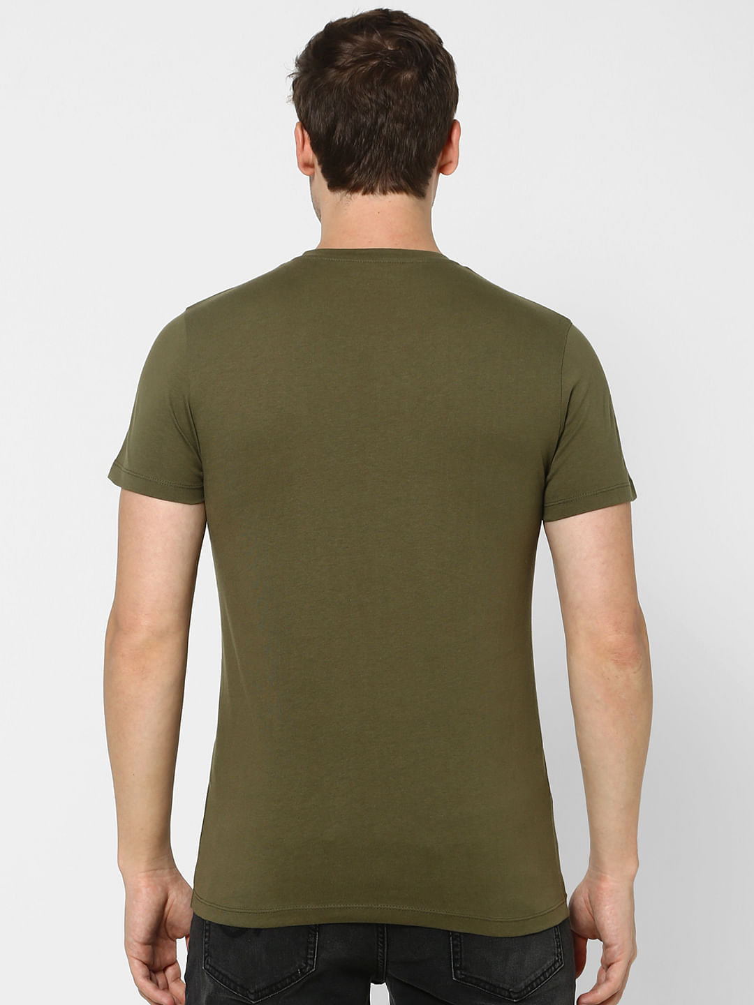 Green Logo Print Crew Neck T-shirt