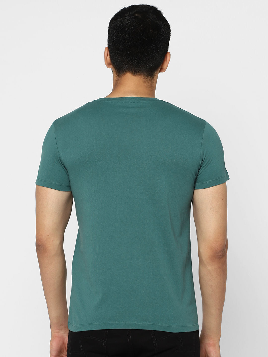 Green Logo Print Crew Neck T-shirt