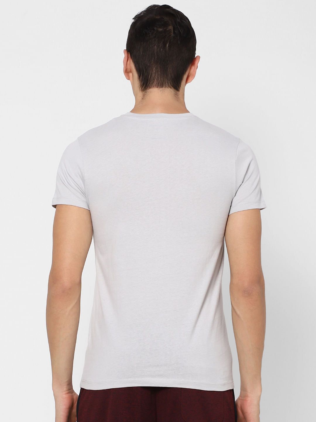 Grey Graphic Print Crew Neck T-shirt