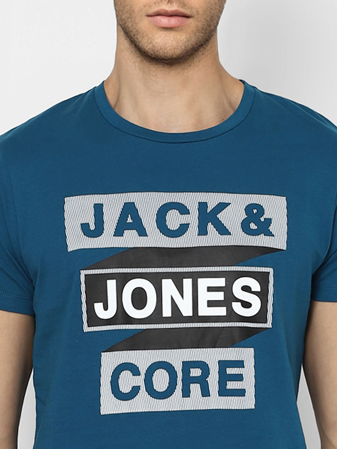 Blue Graphic Print Crew Neck T-shirt