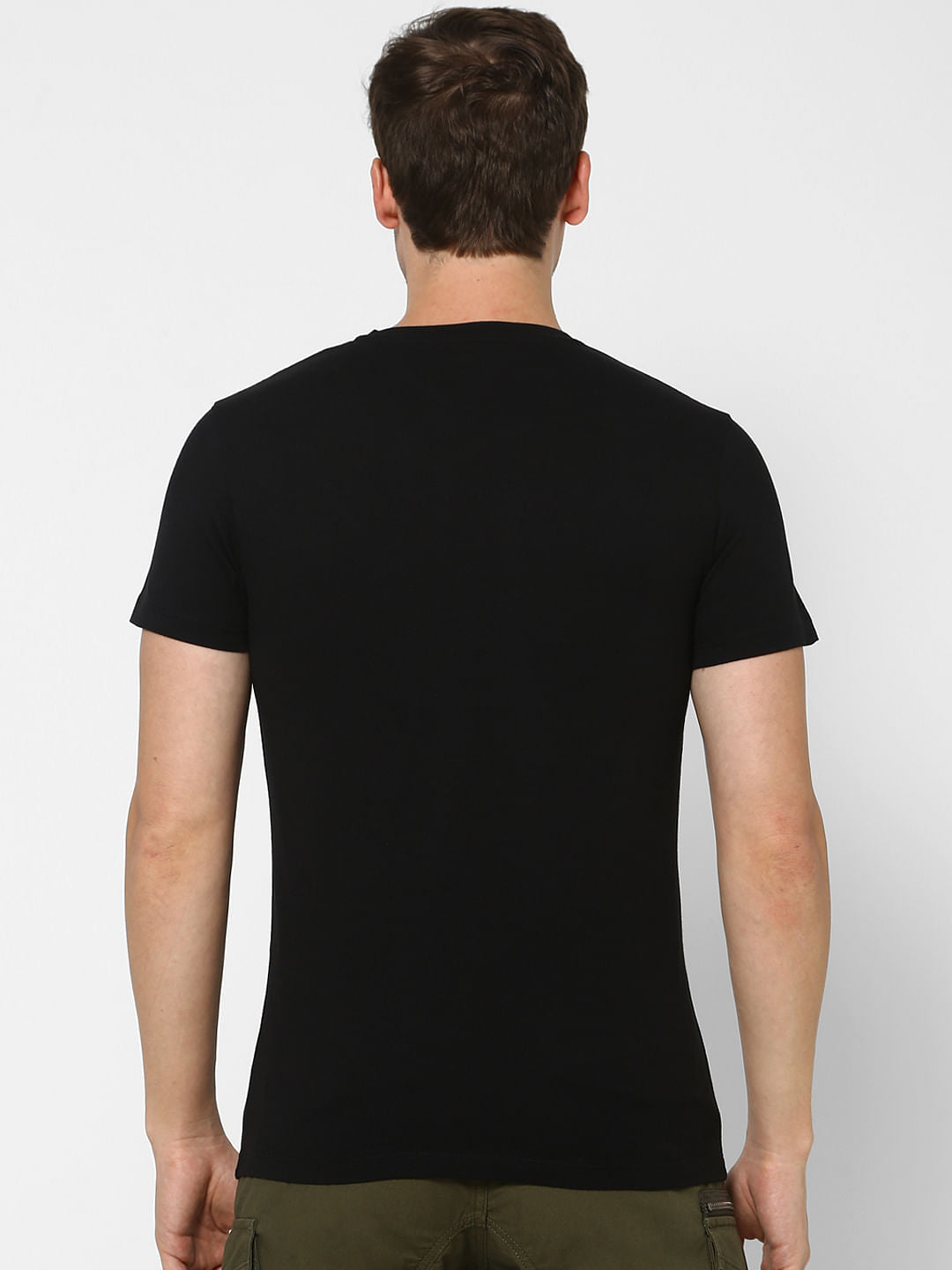 Black Graphic Print Crew Neck T-shirt