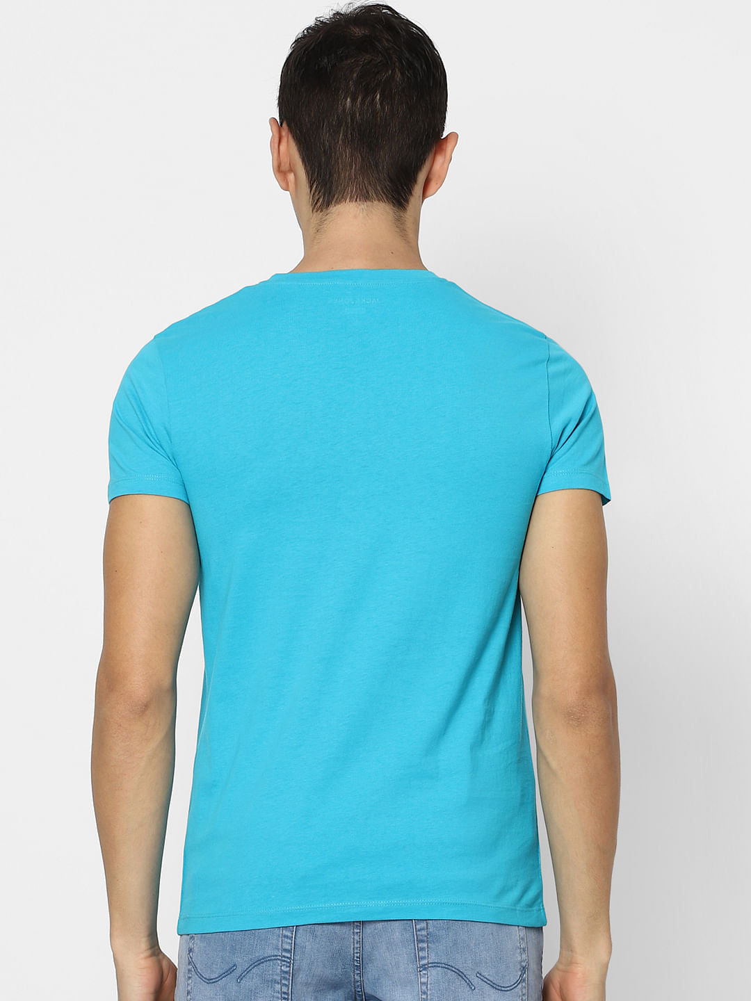Blue Graphic Print Crew Neck T-shirt