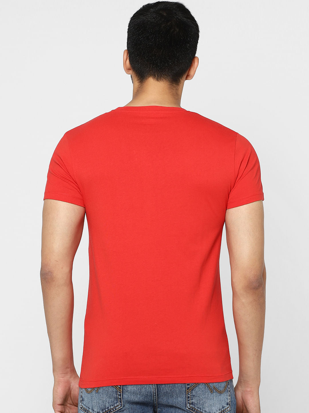 Red Logo Print Crew Neck T-shirt