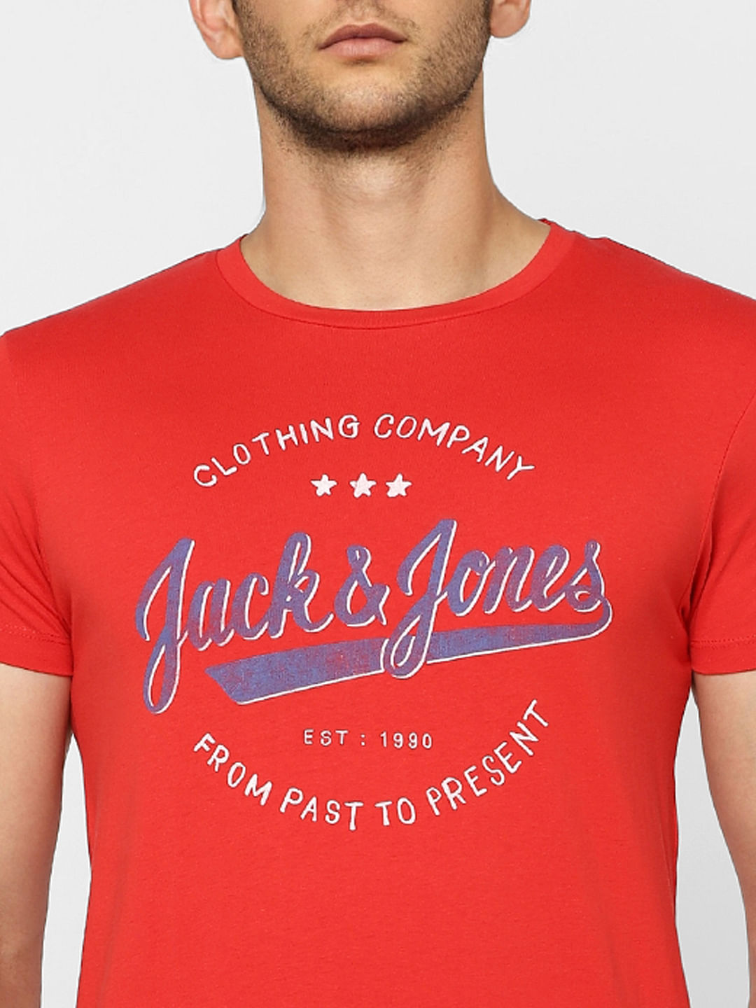 Red Logo Print Crew Neck T-shirt
