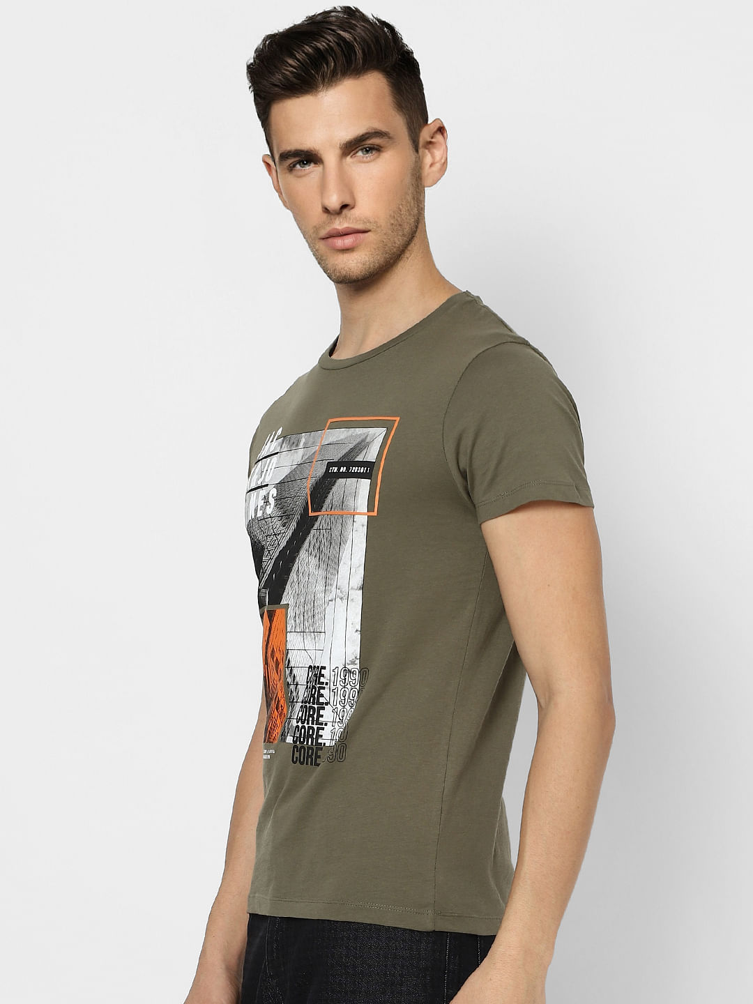 Green Graphic Print Crew Neck T-shirt