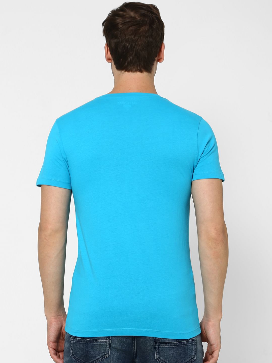 Blue Graphic Print Crew Neck T-shirt