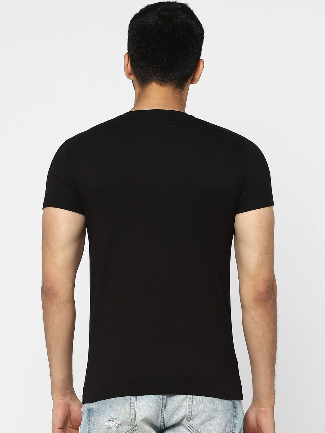 Black Graphic Print Crew Neck T-shirt