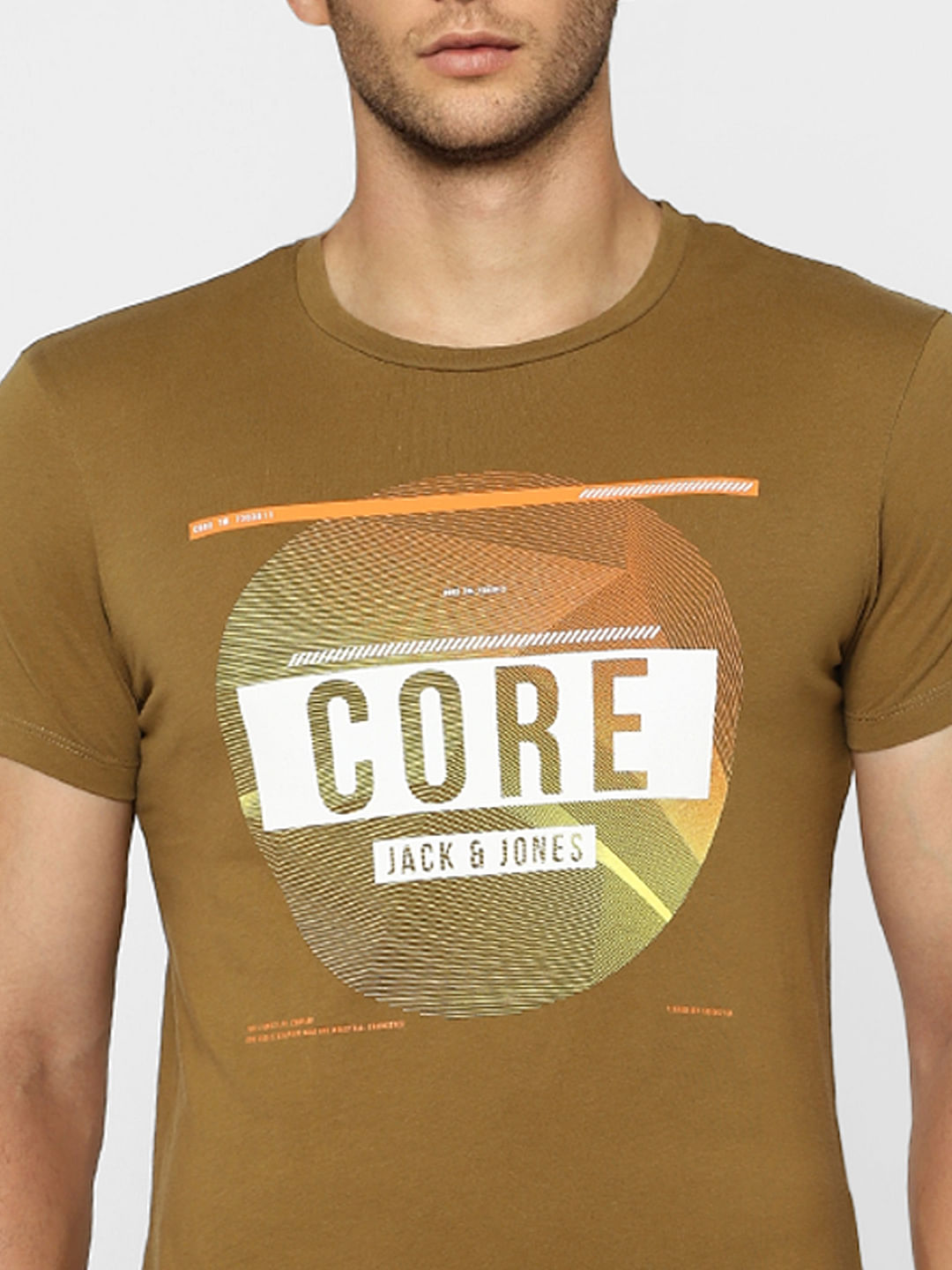 Brown Graphic Print Crew Neck T-shirt