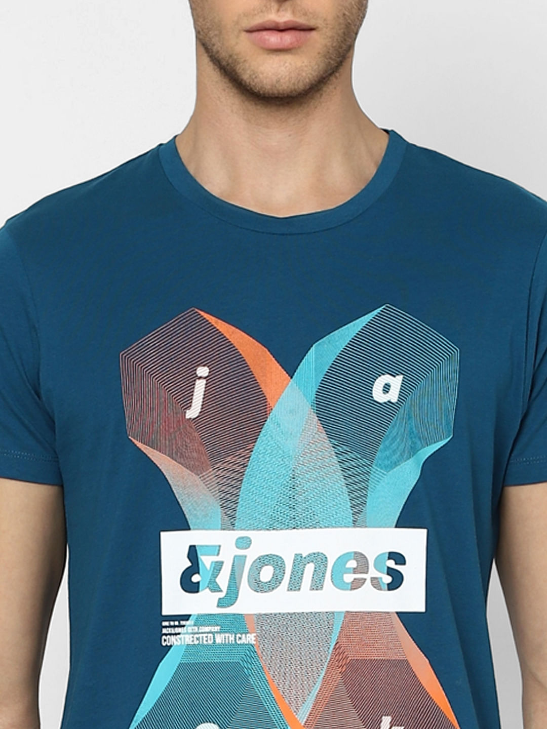 Blue Graphic Print Crew Neck T-shirt