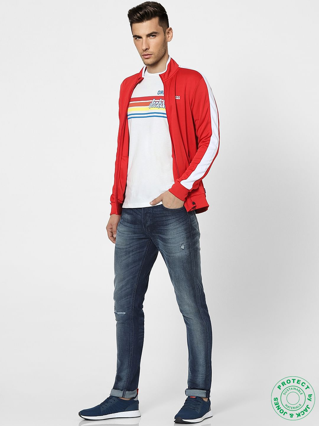 White Graphic Print Crew Neck T-shirt - S