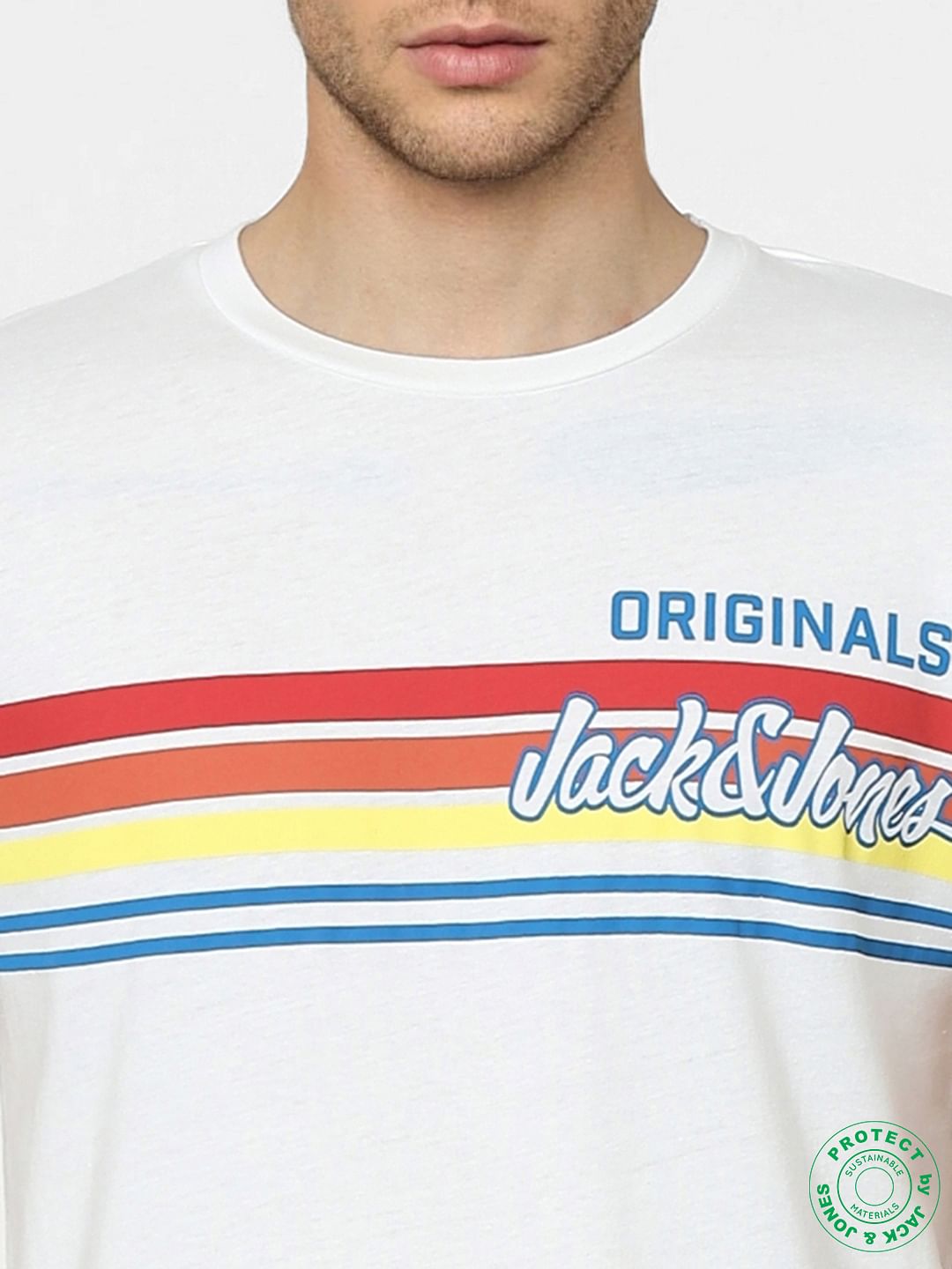 White Graphic Print Crew Neck T-shirt