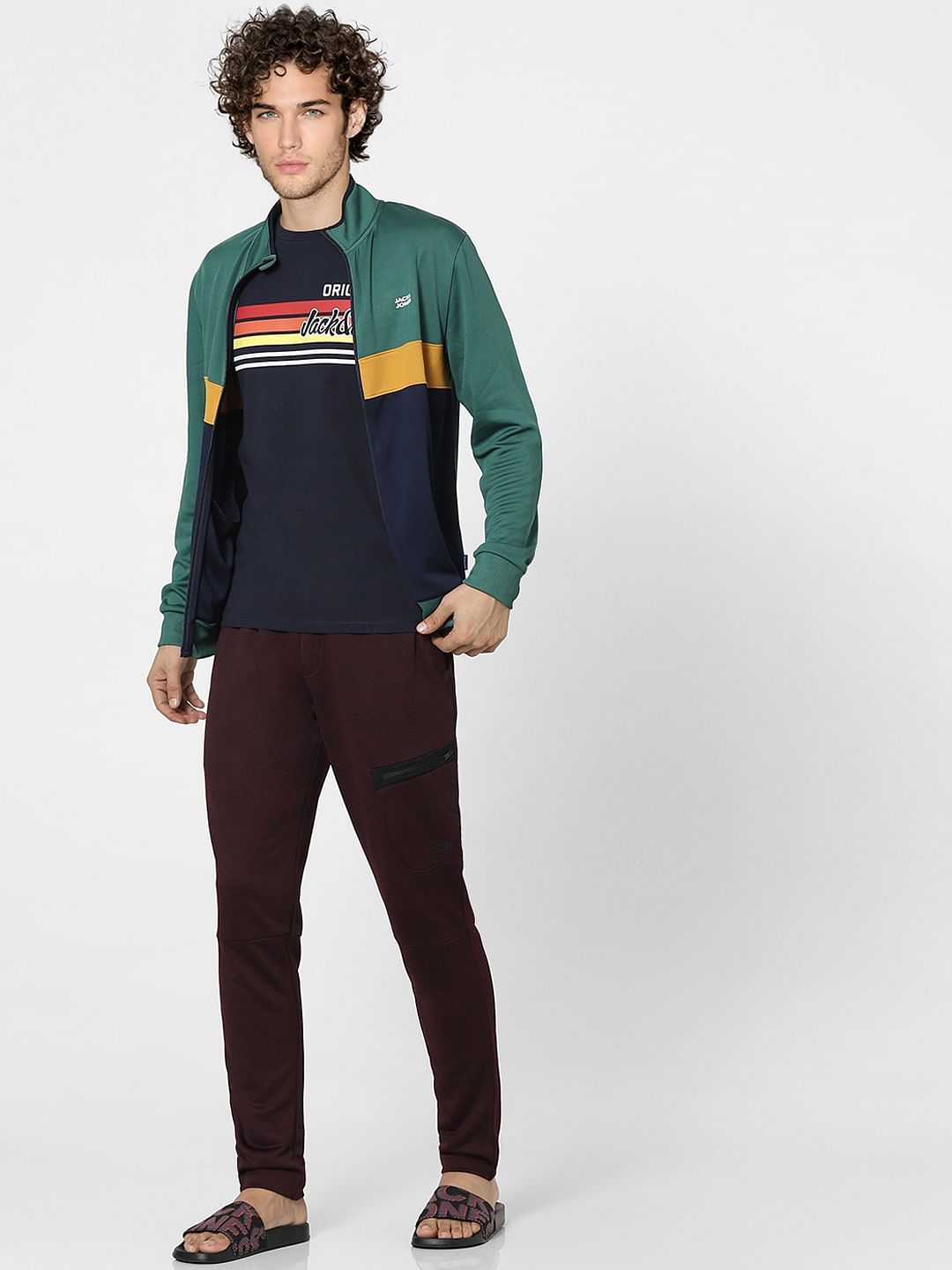 Navy Blue Graphic Print Crew Neck T-shirt