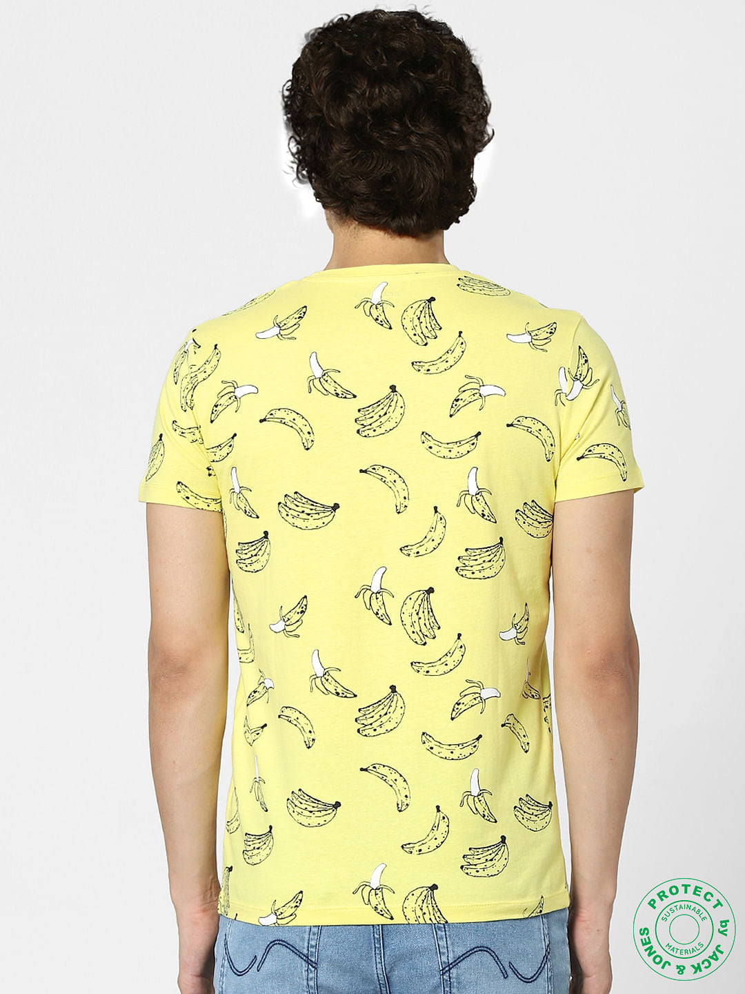 Yellow Graphic Print Crew Neck T-shirt
