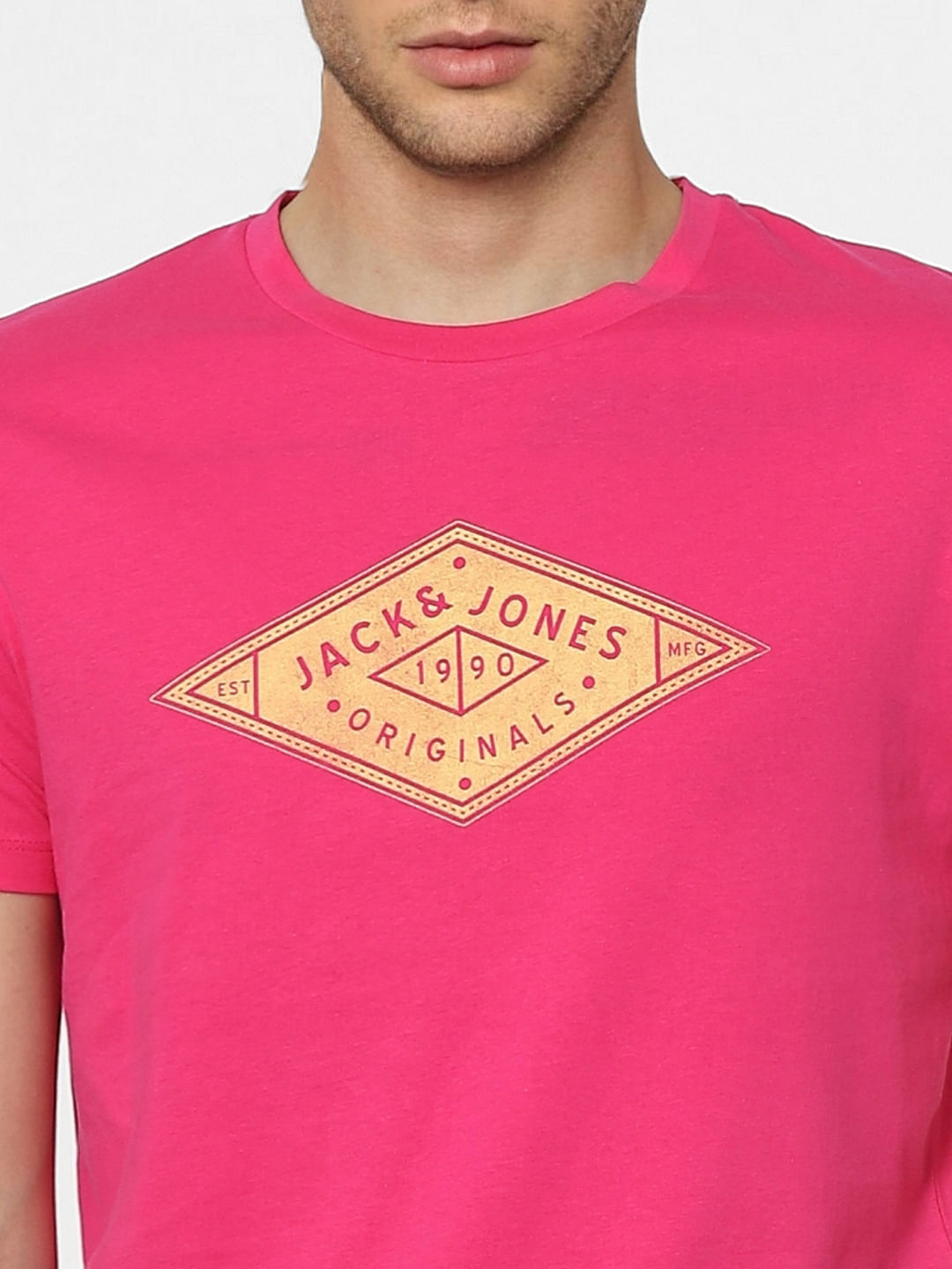 Pink Graphic Print Crew Neck T-shirt