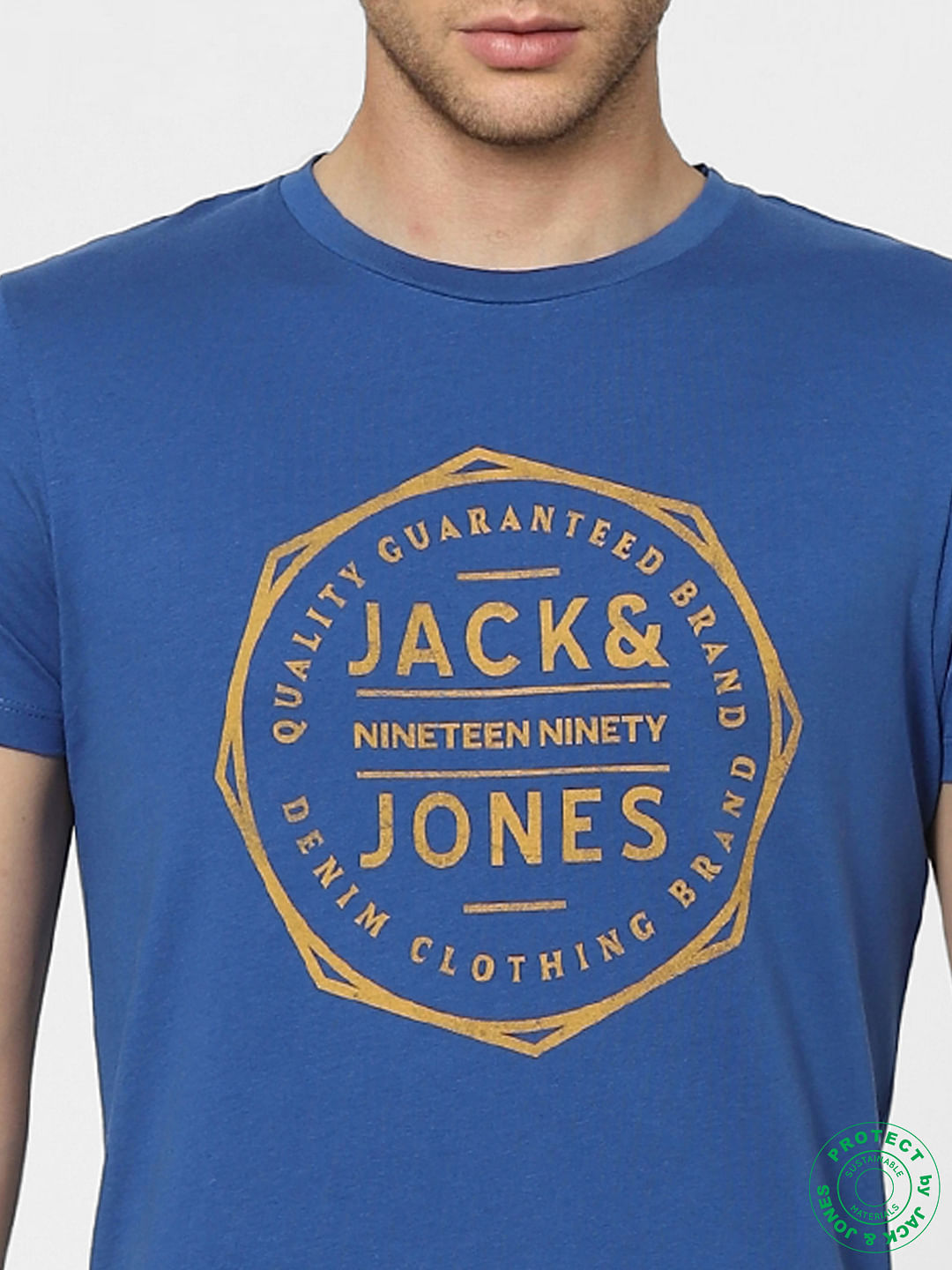 Blue Graphic Print Crew Neck T-shirt