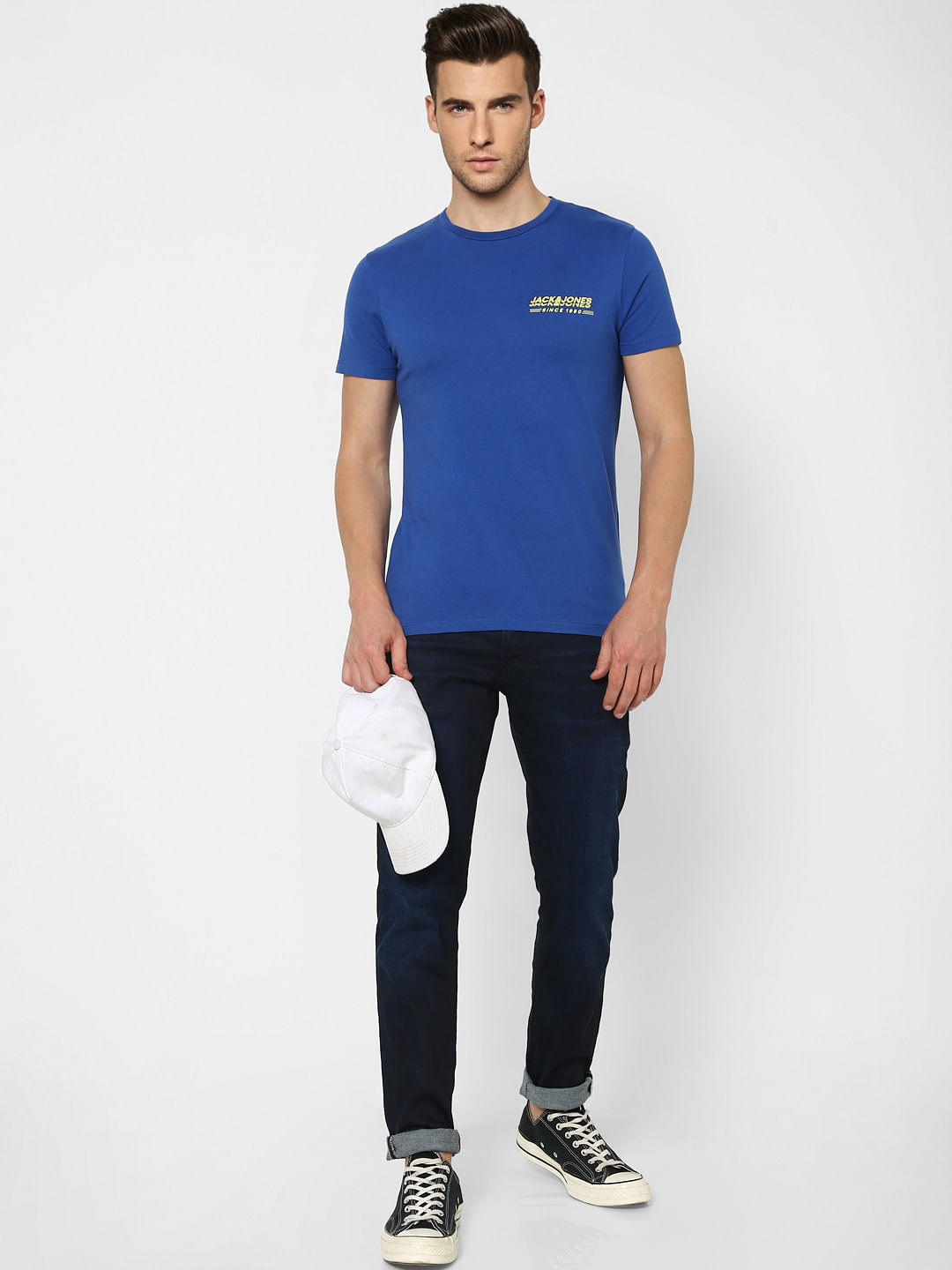 Blue Crew Neck T-shirt - S