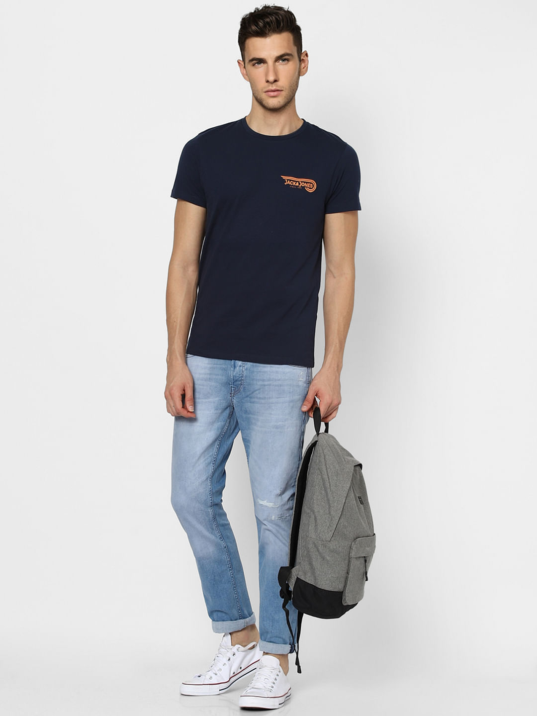 Dark Blue Crew Neck T-shirt - XL