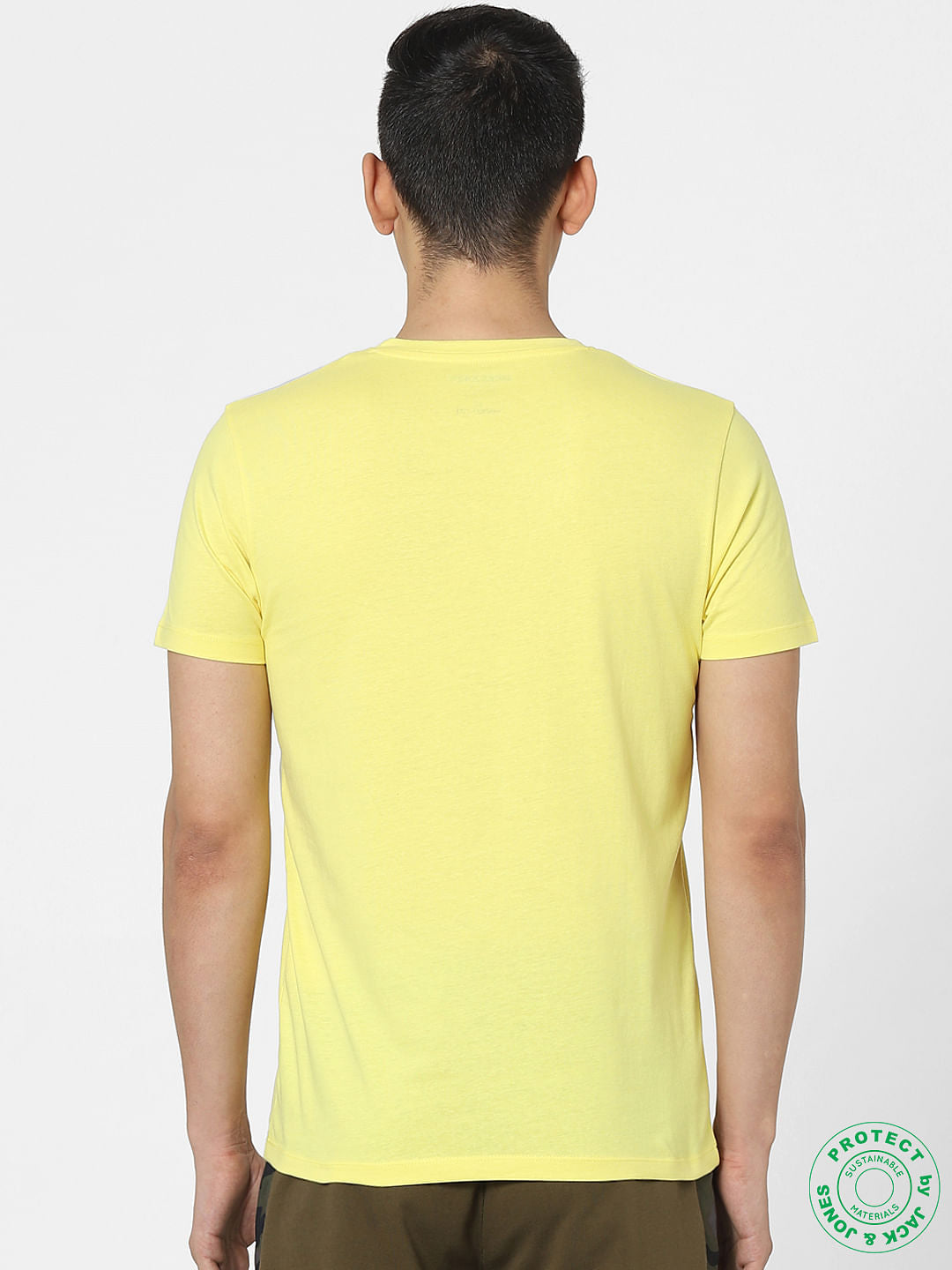 Yellow Graphic Print Crew Neck T-shirt