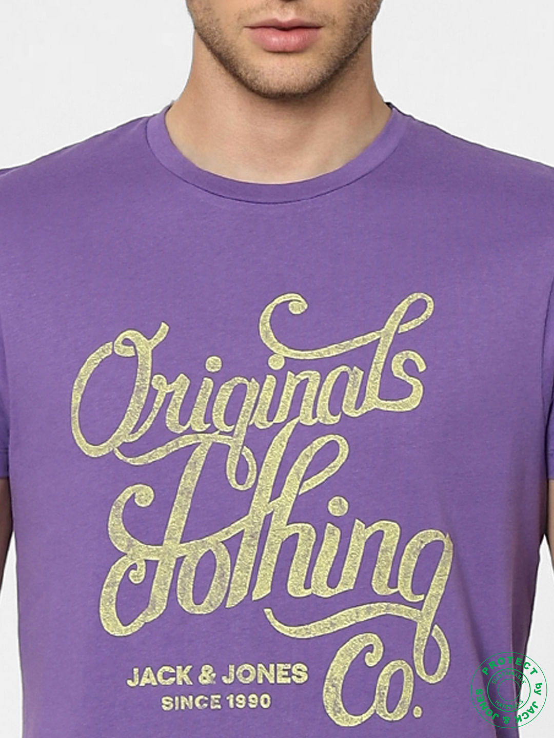 Purple Graphic Print Crew Neck T-shirt