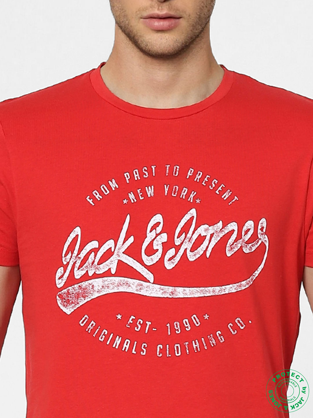 Red Graphic Print Crew Neck T-shirt