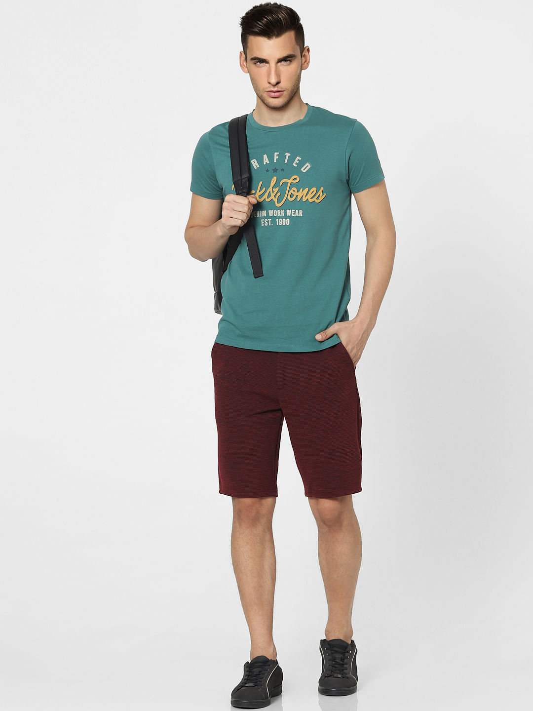 Green Graphic Print Crew Neck T-shirt - S