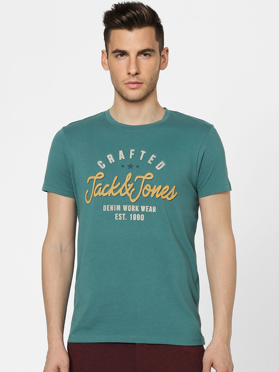 Green Graphic Print Crew Neck T-shirt