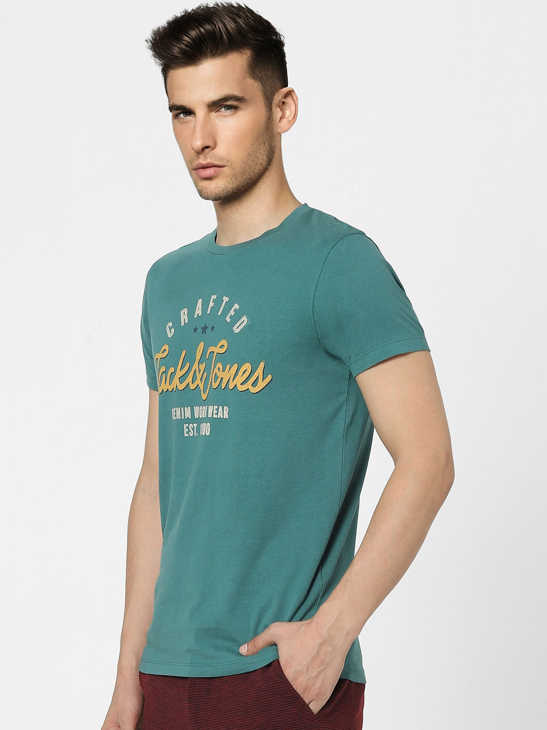 Green Graphic Print Crew Neck T-shirt