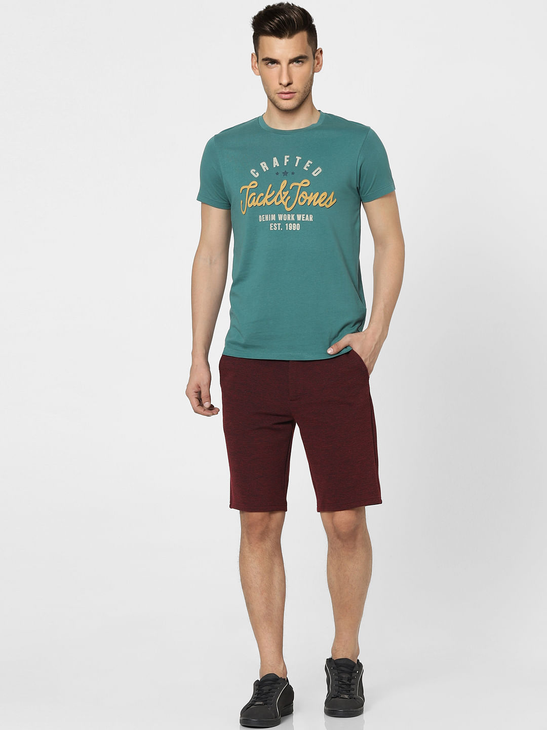 Green Graphic Print Crew Neck T-shirt