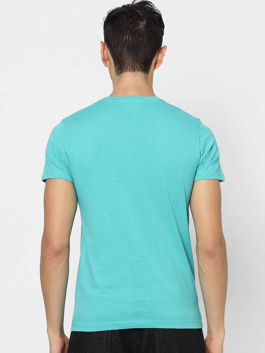 Light Blue Graphic Print Crew Neck T-shirt
