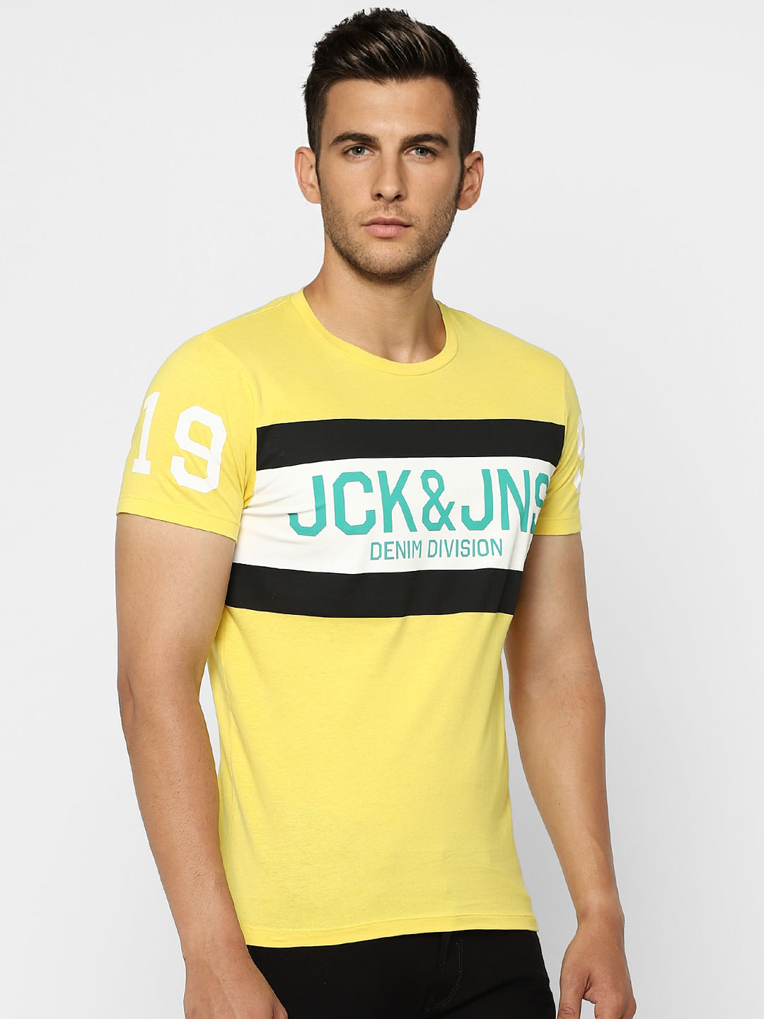 Yellow Graphic Print Crew Neck T-shirt