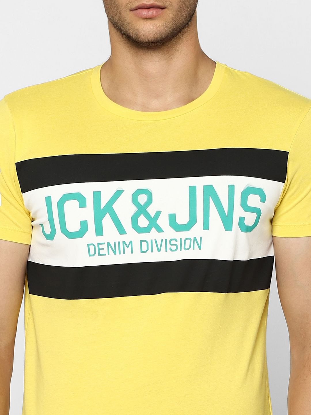Yellow Graphic Print Crew Neck T-shirt