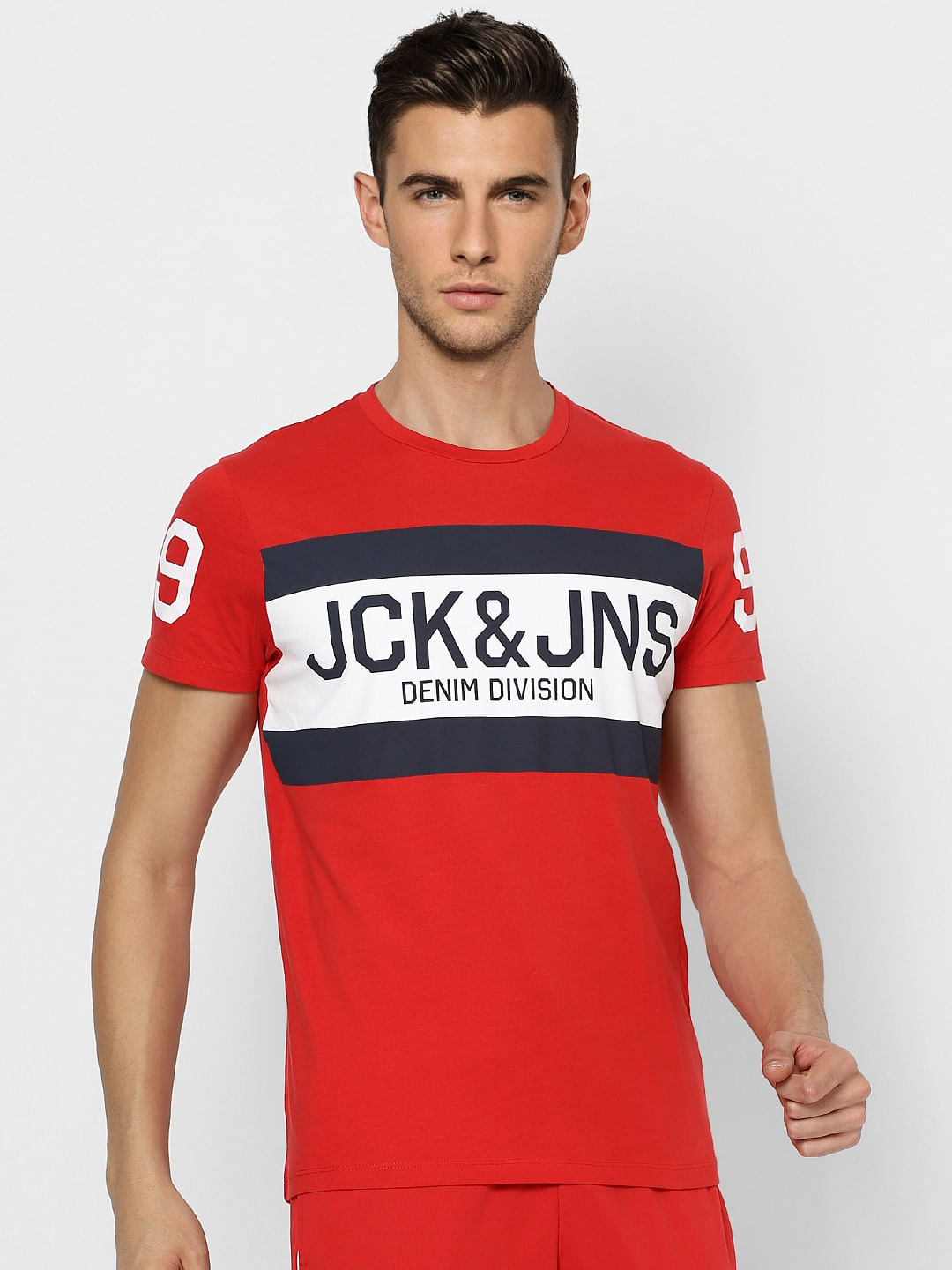 Red Graphic Print Crew Neck T-shirt