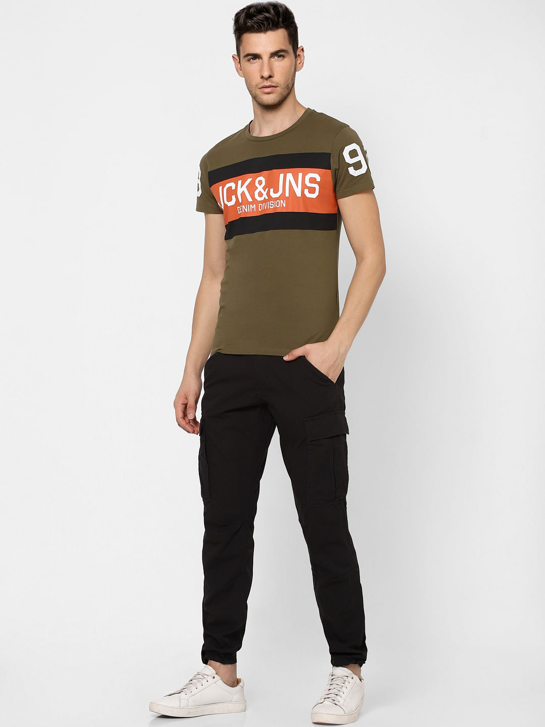 Green Graphic Print Crew Neck T-shirt - S